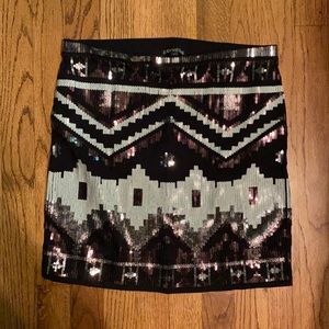 Express Black Aztec Print Skirt